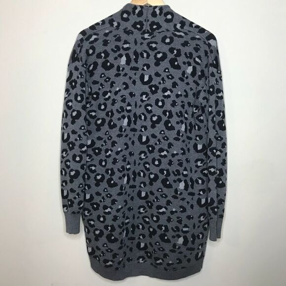 Joie Sz S Gray Leopard Print Sweater Cardigan - Picture 5 of 5